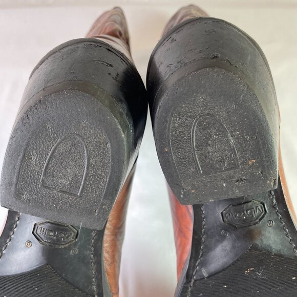 Abilene Men's Size 9D Cowboy Western Boots Brown Leather Vibram Sole - Picture 10 of 16